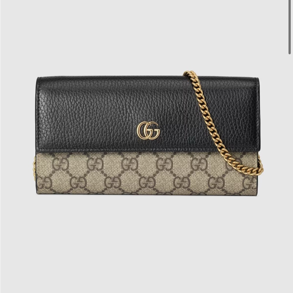 Gucci GG Marmont Bi-Color Wallet on Chain